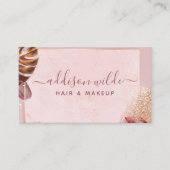 バラ金ゴールドトロピカルパ葉ーム植物学グリッター 名刺 (正面)