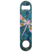 バラ金ゴールドトンフライオンターコイズフローラ背景 スピード栓抜き (正面)