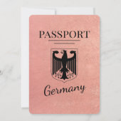 バラ金ゴールドドイツパスポート結婚式招待状 招待状 (裏面)