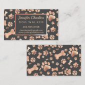 バラ金ゴールドドッグウォーカーペットシッターポープリント 名刺 (正面/裏面)