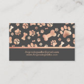 バラ金ゴールドドッグウォーカーペットポープリント 名刺 (裏面)