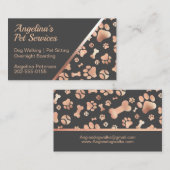 バラ金ゴールドドッグウォーカーペットポープリント 名刺 (正面/裏面)