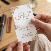 バラ金ゴールドドットはさみフローラ美容師 スクエア名刺