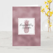 バラ金ゴールドドットパイナップル誕生日 カード (黄色い花)