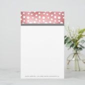 バラ金ゴールドドット |ひなパーソナライズされた形 便箋 (スタンド正面)