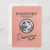 バラ金ゴールドドミニカ共和国パスポ結婚ーツ 招待状 (裏面)