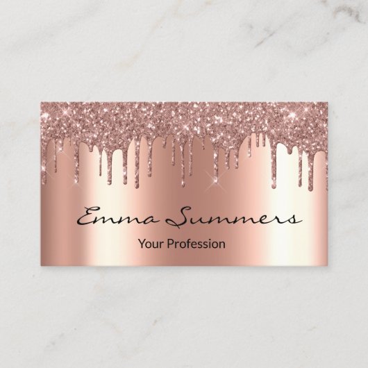 バラ金ゴールドドライエレガントプ金カスタマイズグリッター 名刺 (正面)