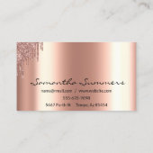 バラ金ゴールドドライエレガントプ金カスタマイズグリッター 名刺 (裏面)