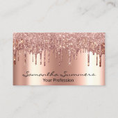 バラ金ゴールドドライエレガントプ金カスタマイズグリッター 名刺 (正面)