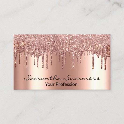 バラ金ゴールドドライエレガントプ金カスタマイズグリッター 名刺 (正面)