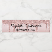 バラ金ゴールドドリッピンググリッターキンセアニラウォーターボトル ペットボトルラベル (シングルラベル)