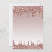 バラ金ゴールドドリッピンググリッターグラムスウィート16誕生日 招待状 (裏面)