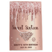 バラ金ゴールドドリップグリッター&ダイヤモンドスイート16 ミディアムペーパーバッグ (正面)