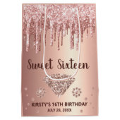 バラ金ゴールドドリップグリッター&ダイヤモンドスイート16 ミディアムペーパーバッグ (裏面)