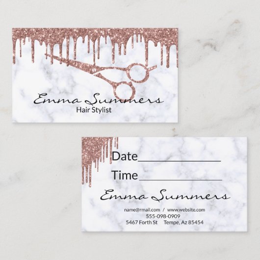 バラ金ゴールドドリップシザーズ美容師サロン 名刺 (正面/裏面)