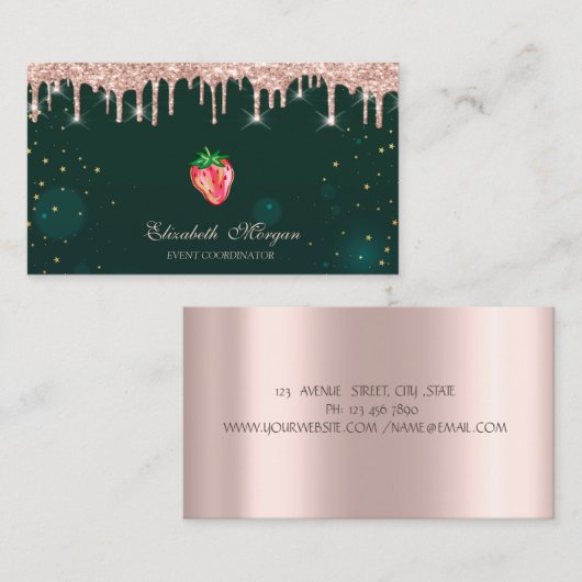 バラ金ゴールドドリップシックストロベリーグリーン 名刺 (正面/裏面)