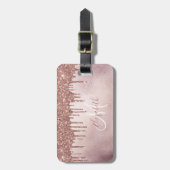 バラ金ゴールドドリップスグリッターモノグラムラゲージズ ラゲッジタグ (正面縦)