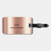 バラ金ゴールドドリップスグリッター金属モノグラムラゲージズ ラゲッジタグ (裏面横)