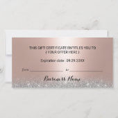 バラ金ゴールドドリップスシルバーグリッターギフト券 (裏面)