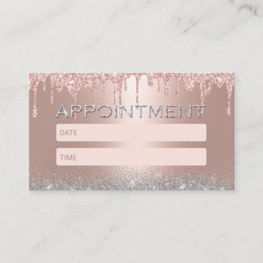 バラ金ゴールドドリップスシルバーグリッターサロンアポイントメント 予約カード (正面)