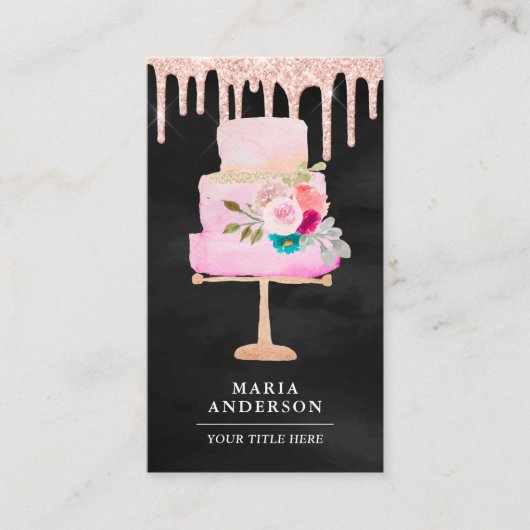 バラ金ゴールドドリップスフローラケーキペストリーシェフベーカリー 名刺 (正面)
