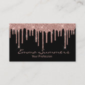 バラ金ゴールドドリップスブラックユニークエレガントカスタム 名刺 (正面)