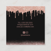 バラ金ゴールドドリップスブラッシュ&ブローズメイクアップアーティスト スクエア名刺 (裏面)