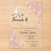 バラ金ゴールドドリップスブランチ&バブリーブライダルシャワー アクリル招待状 (正面)