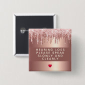 バラ金ゴールドドリップハート難聴2インチ 缶バッジ (正面&裏面)