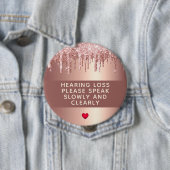 バラ金ゴールドドリップハート難聴4インチ 缶バッジ (インサイチュ)