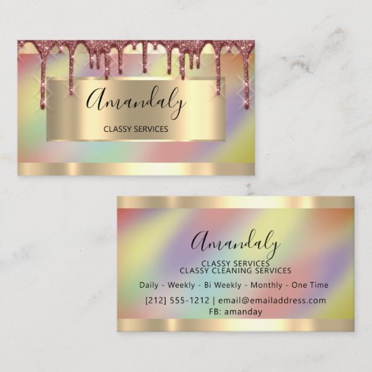 バラ金ゴールドドリップフレーム自筆証書 名刺 (正面/裏面)