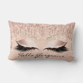 バラ金ゴールドドリップメイクアップまばたきハローゴージャージー茶 ランバークッション (裏面)