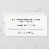 バラ金ゴールドドリップラグジュアリーサロンギフト証明書 (裏面)