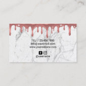 バラ金ゴールドドリップリップホワイトマーブルメイクアップアーティスト 名刺 (裏面)