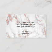 バラ金ゴールドドリップリップホワイトマーブルメイクアップアーティスト 名刺 (裏面)