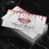 バラ金ゴールドドリップリップホワイトマーブルメイクアップアーティスト 名刺