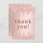 バラ金ゴールドドリップ誕生日サンキューカード サンキューカード (正面/裏面)