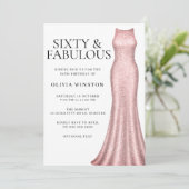 バラ金ゴールドドレエレガントス女性60thバースデーパーティー 招待状 (スタンド正面)