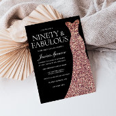 バラ金ゴールドドレエレガントス90thバースデーパーティー 招待状
