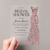 バラ金ゴールドドレスエレガントブライダルシャワー アクリル招待状 (インサイチュ (ポータブル))