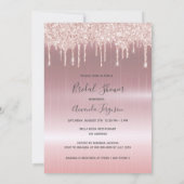 バラ金ゴールドドレスキラキラ輝く輝くブライダルシャワー 招待状 (裏面)