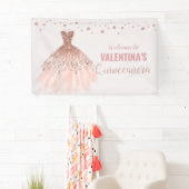 バラ金ゴールドドレスキンセアニラ15誕生日背景 横断幕 (インサイチュ)