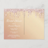 バラ金ゴールドドレスグリッターブライダルシャワー招待 ポストカード (裏面)