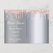 バラ金ゴールドドレスグリッターブライダルシャワー招待 ポストカード (裏面)