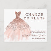 バラ金ゴールドドレススウィート16誕生日プランの変更 案内ポストカード (正面)