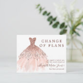 バラ金ゴールドドレススウィート16誕生日プランの変更 案内ポストカード (スタンド正面)