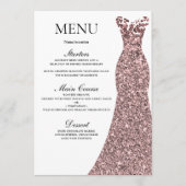 バラ金ゴールドドレスバースデーパーティーブライダルシャワー メニュー (正面)