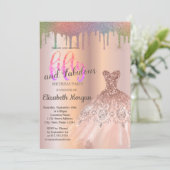 バラ金ゴールドドレスレインボードリップス50thバースデーパーティー 招待状 (スタンド正面)