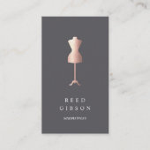 バラ金ゴールドドレス型枠 Seamstress Tailor Designer 名刺 (正面)