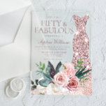 バラ金ゴールドドレス赤面フローラ女性50th誕生日 アクリル招待状<br><div class="desc">バラ金ゴールドドレス赤面フローラ女性50誕生日アクリル招待多くのドレス色のバリエーションと花の配列コレクション（以下を参照）</div>